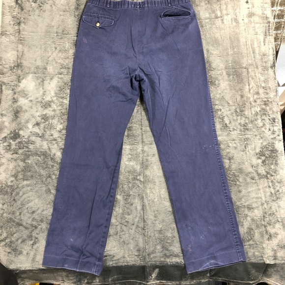 Nordstrom Pleated Chinos Mens 38x36 Navy Blue Cotton Twill Trousers Tall - Picture 9 of 12